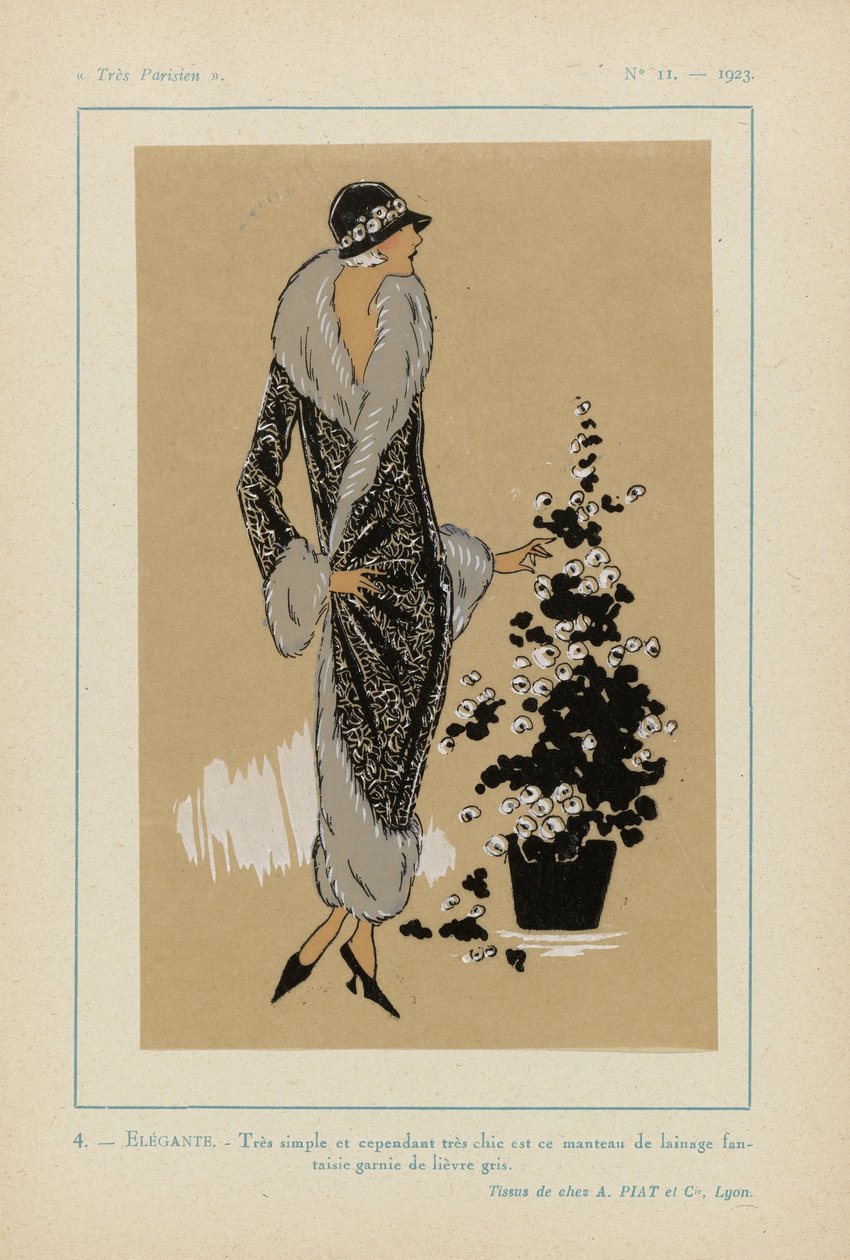 Bardzo paryski. Moda, Szyk, Elegancja Bardzo paryski, 1923, nr 11: 4. - ELEGANCKI. - Bardzo prosty, a jednocześnie bardzo elegancki... autorstwa Anonymous