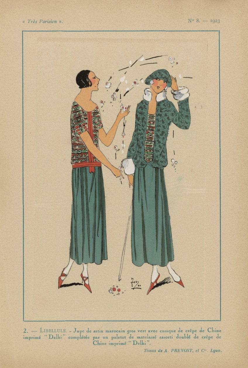 Bardzo paryski. Moda, Szyk, Elegancja Bardzo paryski, 1923, nr 8: 2.- WAŻKA. / Spódnica z marokańskiej satyny... autorstwa Anonymous