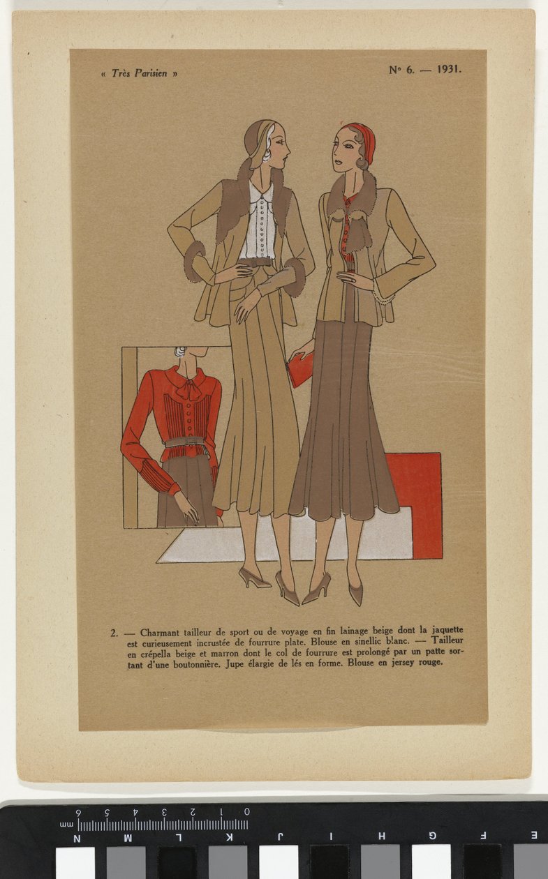 Bardzo paryski. Moda, Szyk, Elegancja Bardzo paryski, 1931, nr 6: 2. - Uroczy strój sportowy... autorstwa Anonymous