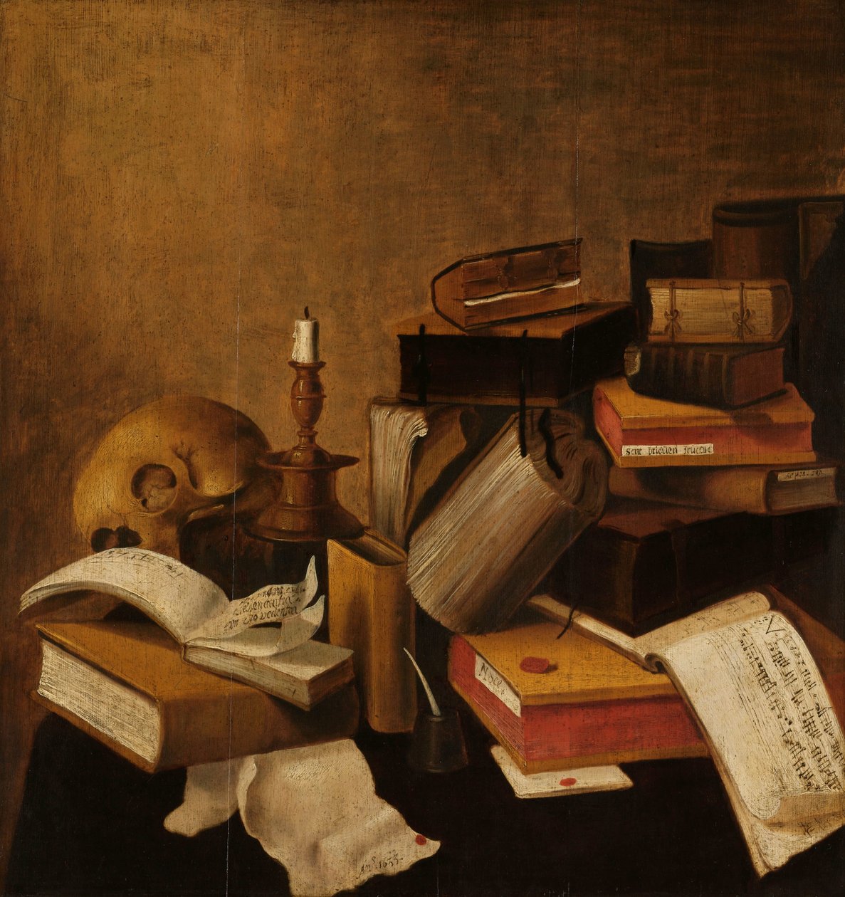 Vanitas Martwa natura z książkami autorstwa Anonymous