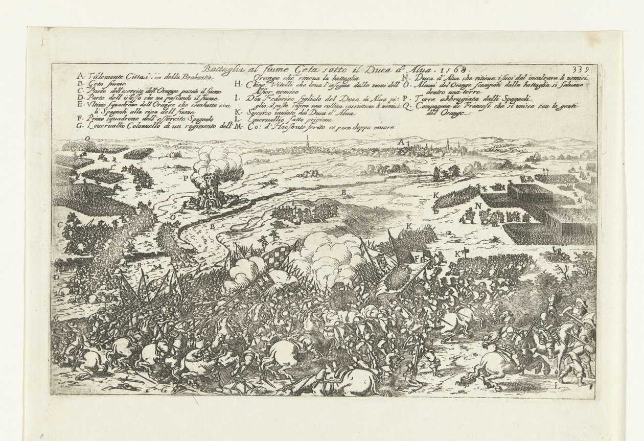 Veldslag aan de rivier de Gete, 1568 Bitwa nad rzeką Geta pod księciem Alvy. 1568 (tytuł na obiekcie) autorstwa Anonymous