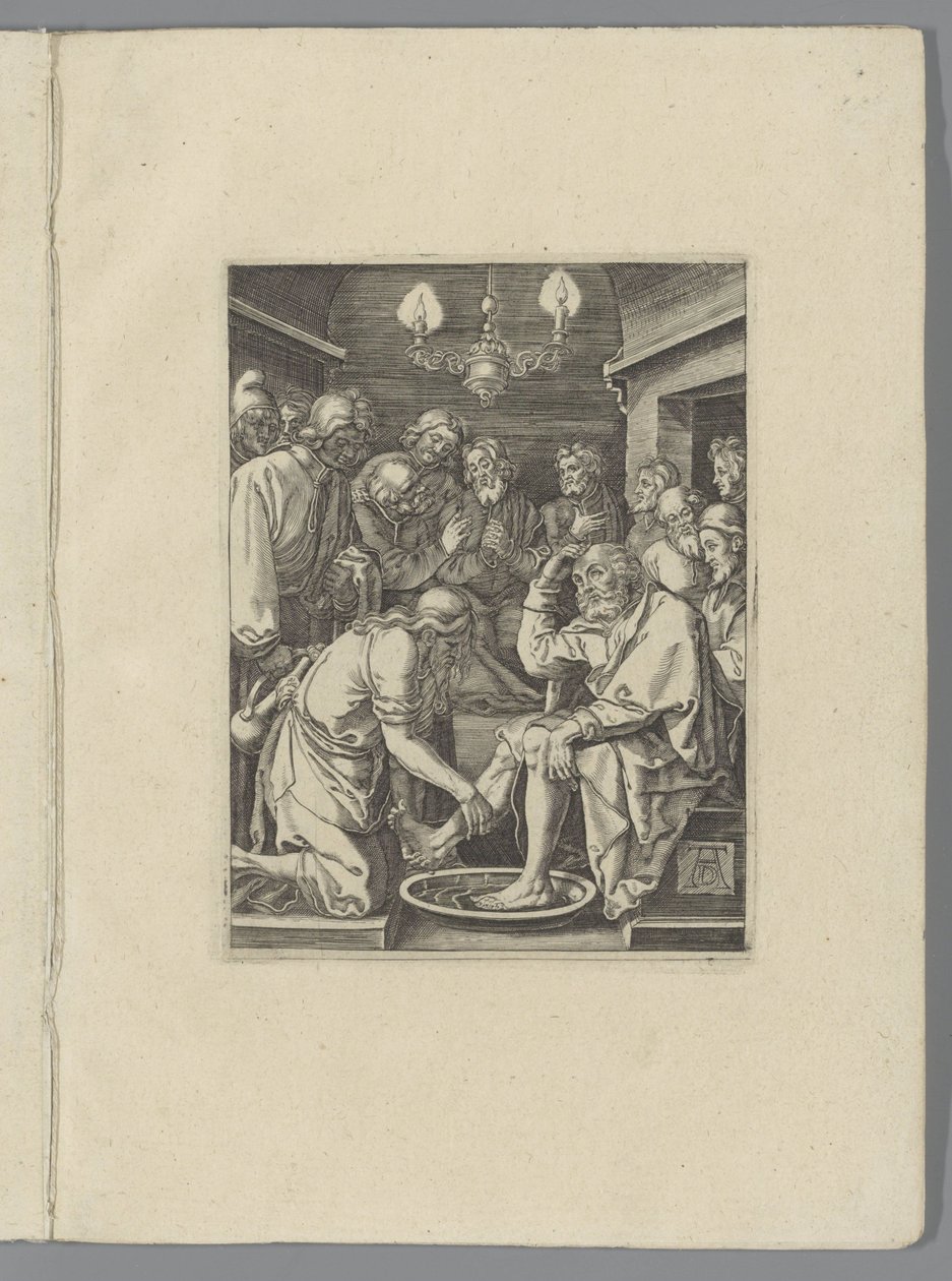 Voetwassing Piotra Mała Przełęcz (tytuł serii) Passio Christi Ab Alberto Durer Figurka norymberska (tytuł serii) autorstwa Anonymous