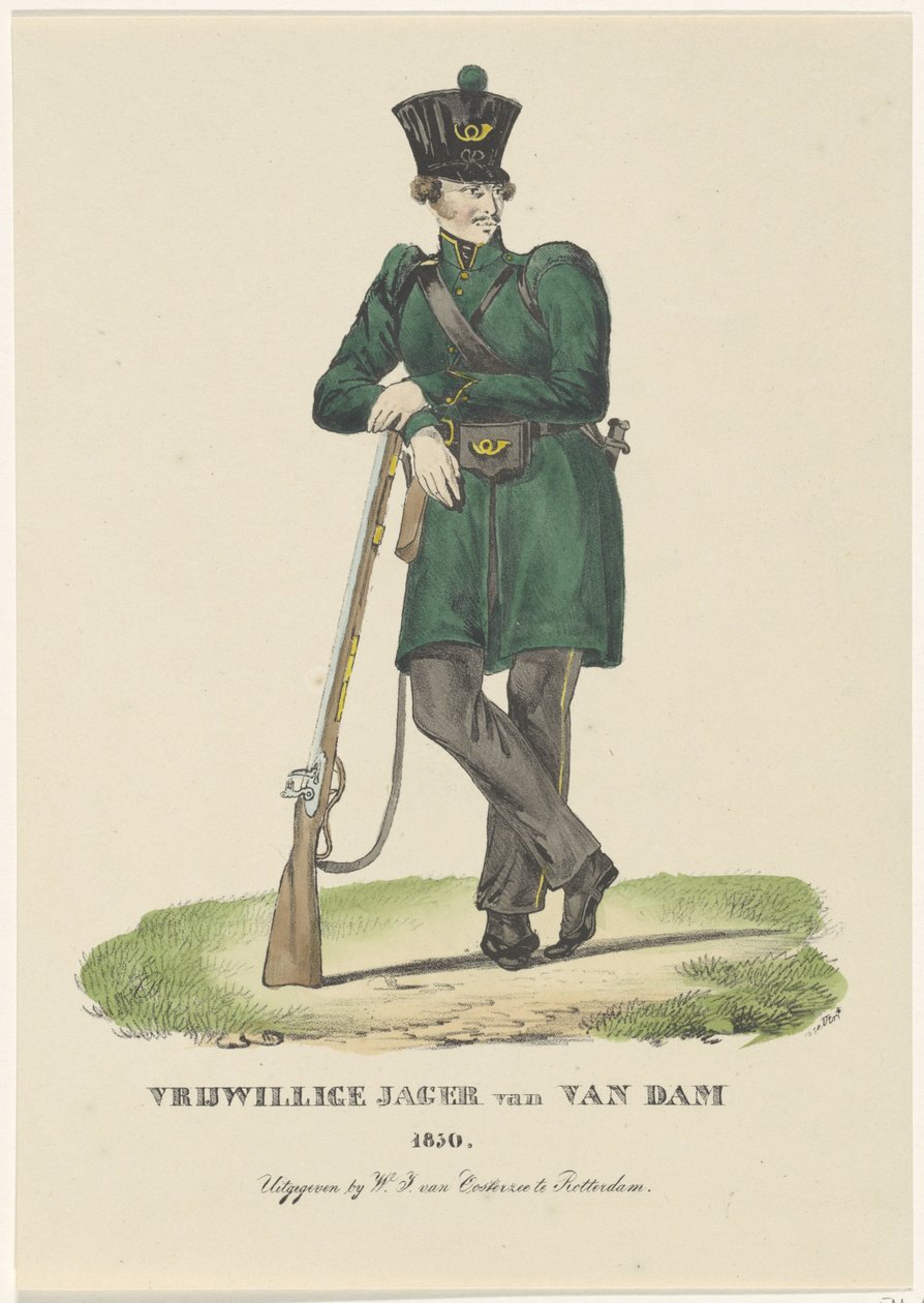 Dobrowolny myśliwy Van Dama, 1830 r Voluntary Hunter of Van Dam 1830 (tytuł na obiekcie) autorstwa Anonymous