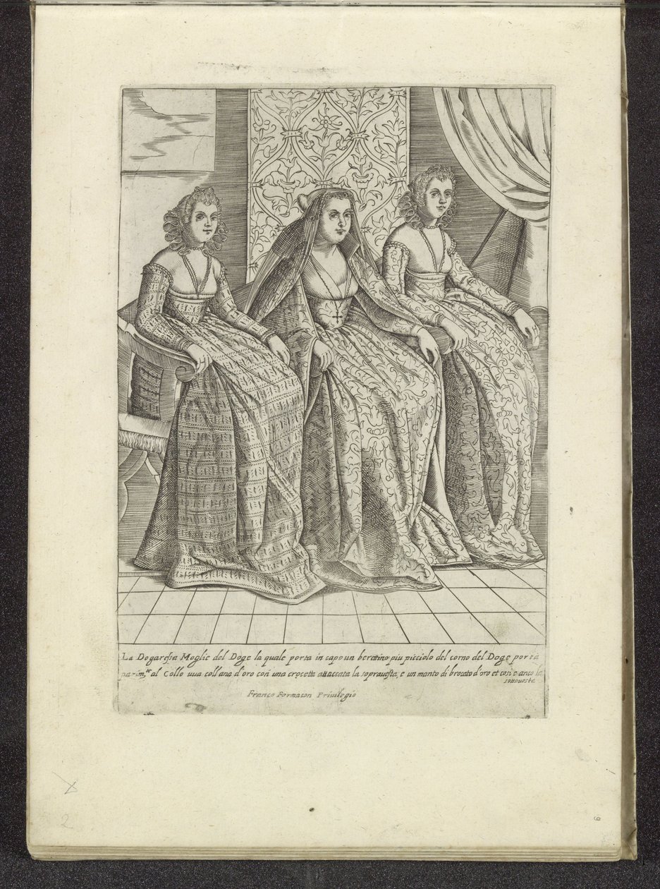 Vrouw van de doge spotkał twee vrouwen Scenes uit het Venetiaanse leven (tytuł serii) Habiti d