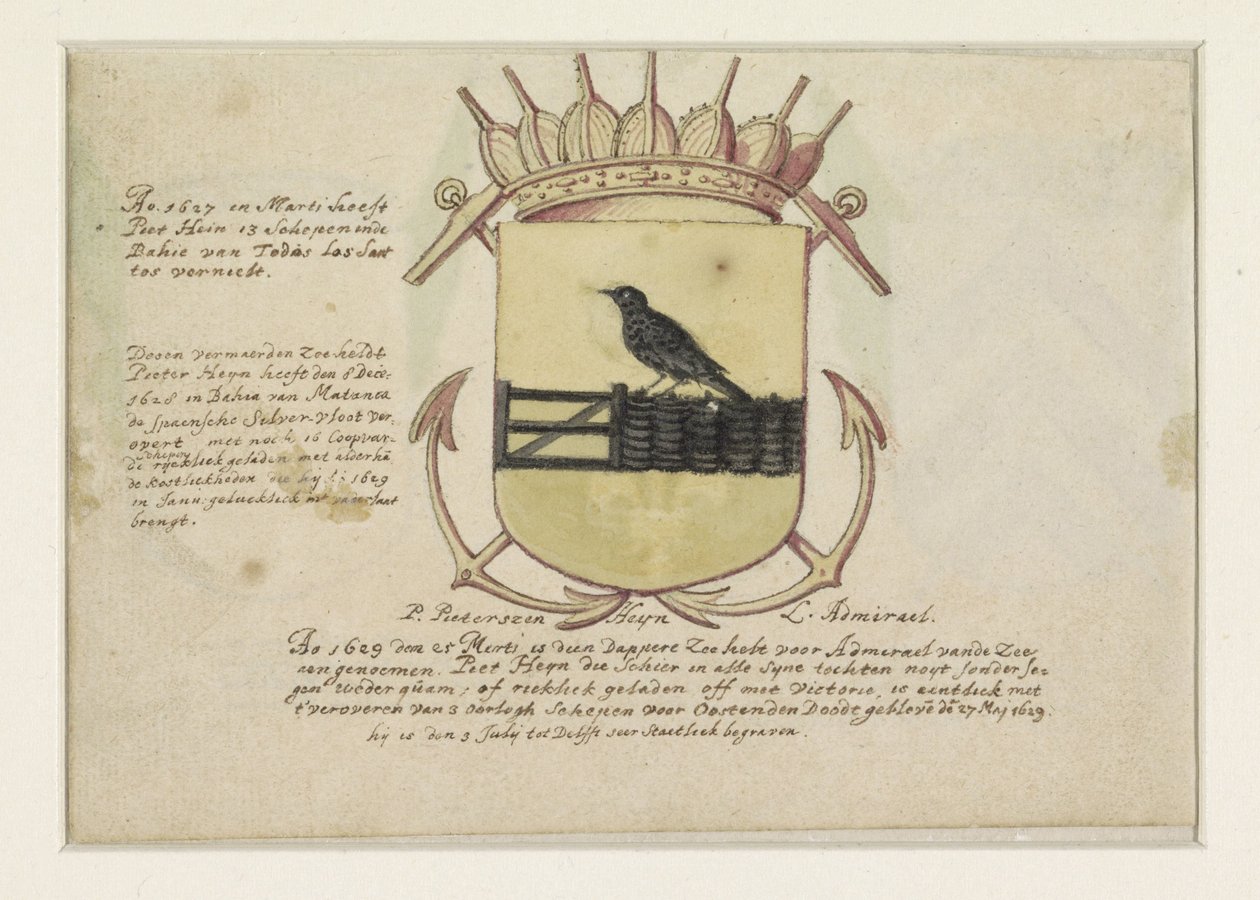 Herb Van Dorth i admirała Jacoba Willekensa oraz pusty herb autorstwa Anonymous