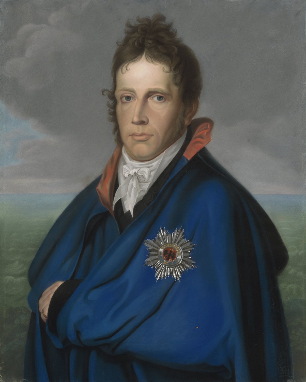 Willem Frederik (1772-1843), dziedziczny książę Orange-Nassau. Później król William I. nazwany „Portretem w płaszczu” autorstwa Anonymous