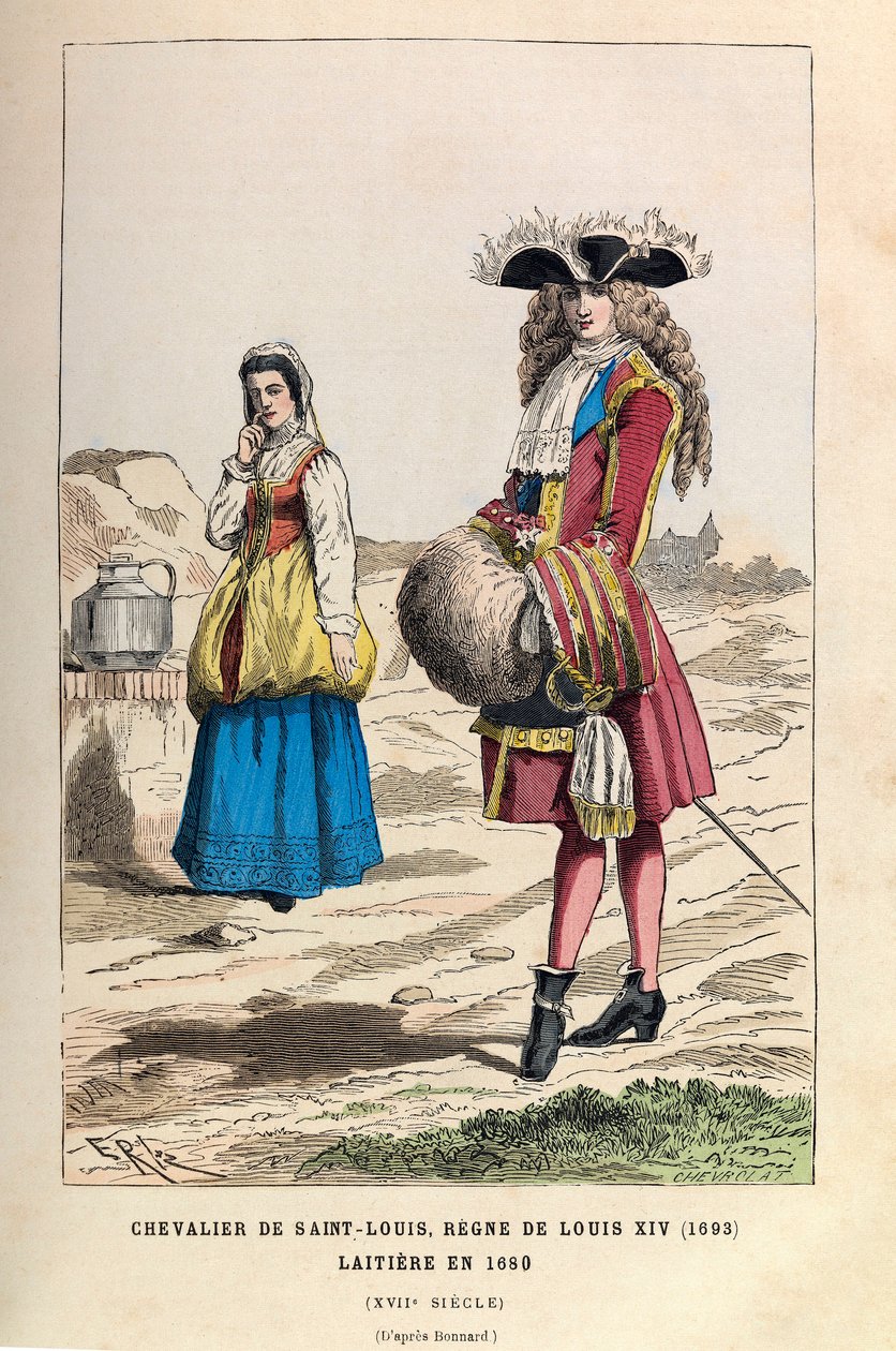 Kawaler św. Ludwika (1693) i Laitiere (1680) za panowania króla Ludwika XIV w XVII w. - Kawaler Orderu św. Ludwika, za panowania króla Ludwika XIV 1693, mleczarka autorstwa Anonymous Anonymous