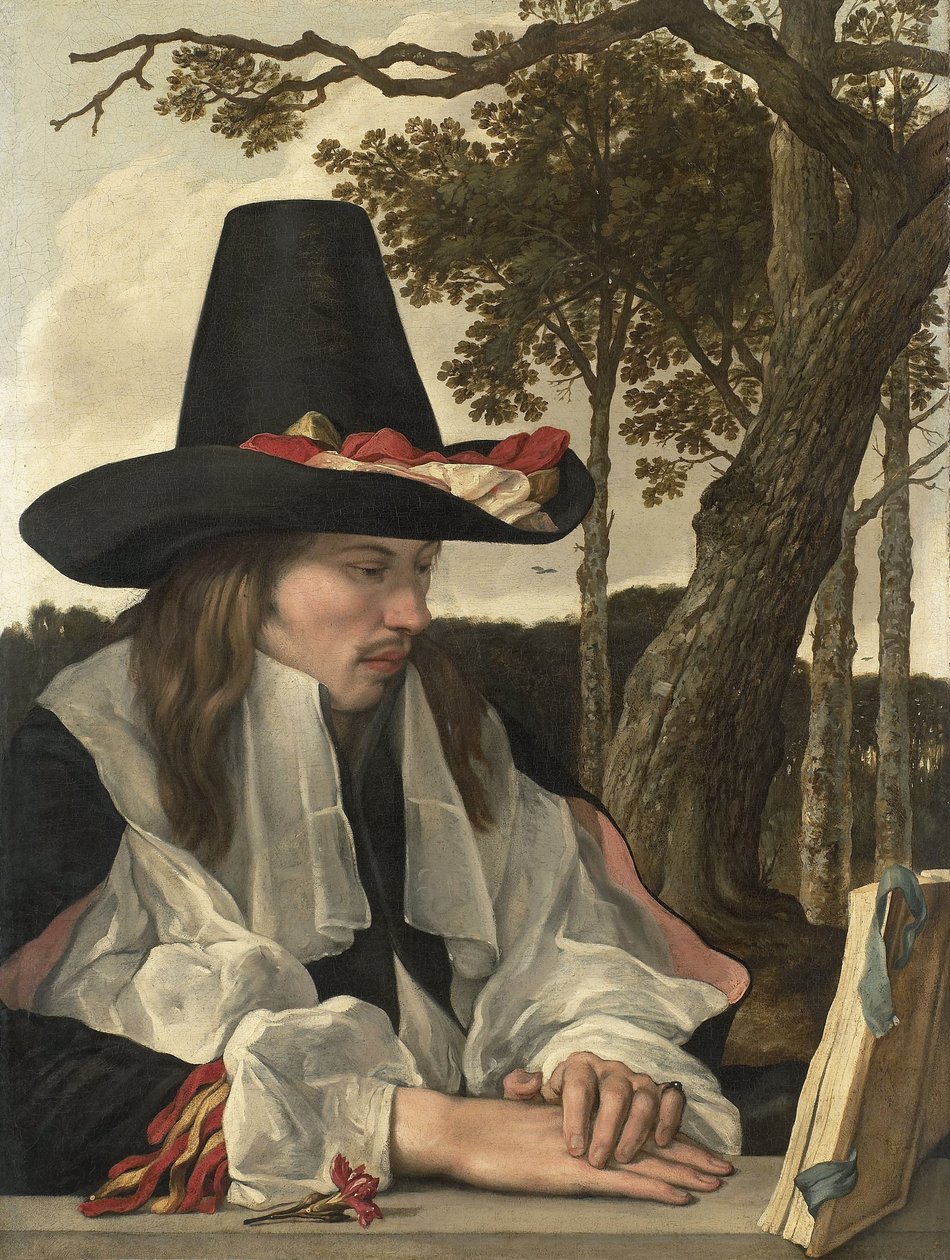 Mężczyzna czytający, ok. 1660 (olej na płótnie) autorstwa Anonymous Anonymous