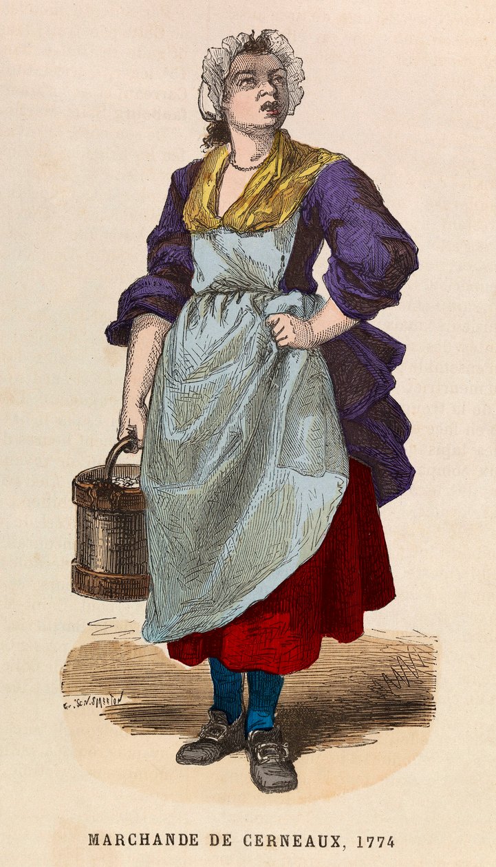 Handlarz jądrami w 1774 r. (orzechy włoskie) - Sprzedawca orzechów włoskich w 1774 r. - kolekcja prywatna autorstwa Anonymous Anonymous