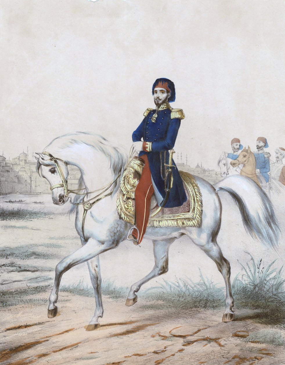 Abdulmecid Ier - Sułtan Abduelmecid I (1823-1861) - Anonim - 1853 - Kolorowa litografia - 37x27,4 - Prywatna kolekcja autorstwa Anonymous Anonymous