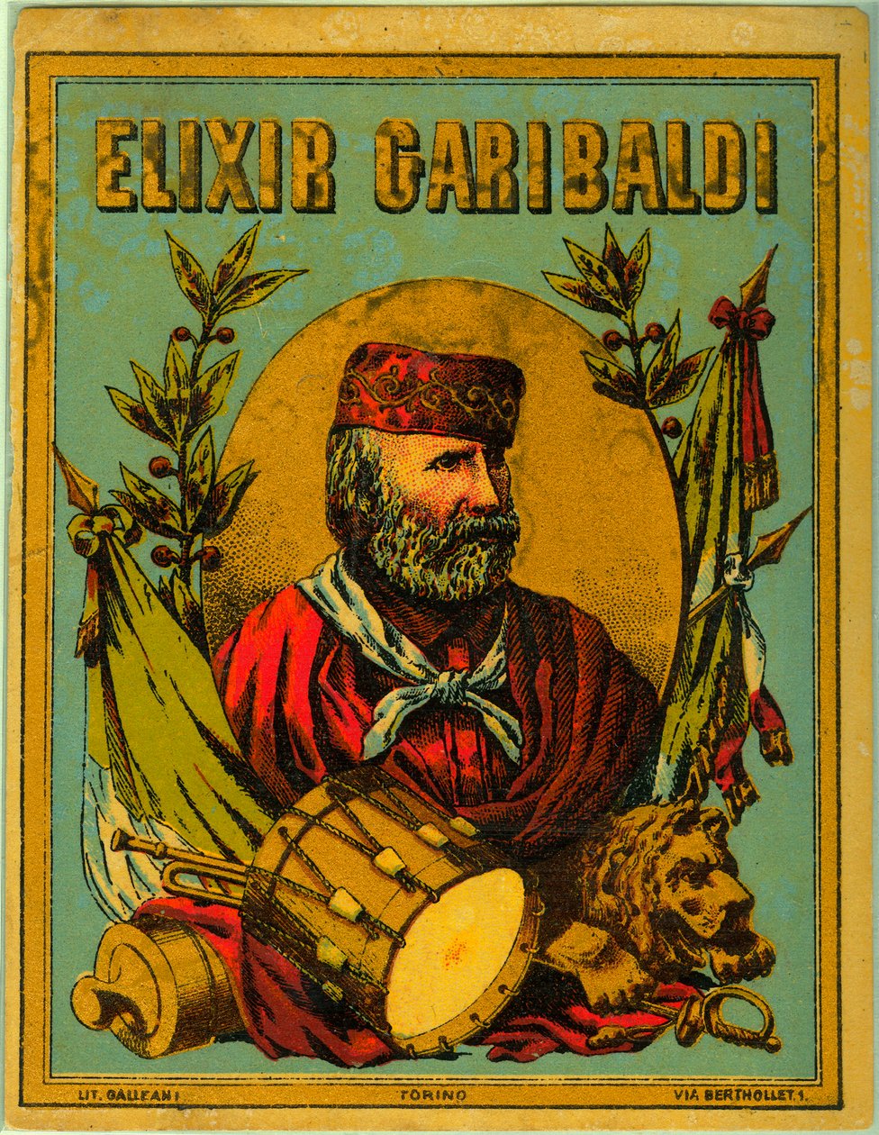 Reklama Elixir Garibaldi, z portretem włoskiego patrioty autorstwa Anonymous Anonymous