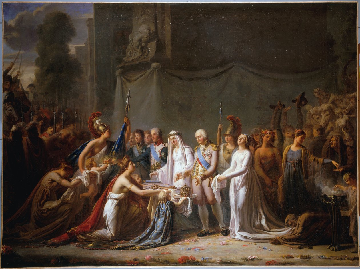 Alegoria wjazdu Ludwika XVIII do Paryża 3 maja 1814 r. (olej na płótnie) autorstwa Anonymous Anonymous