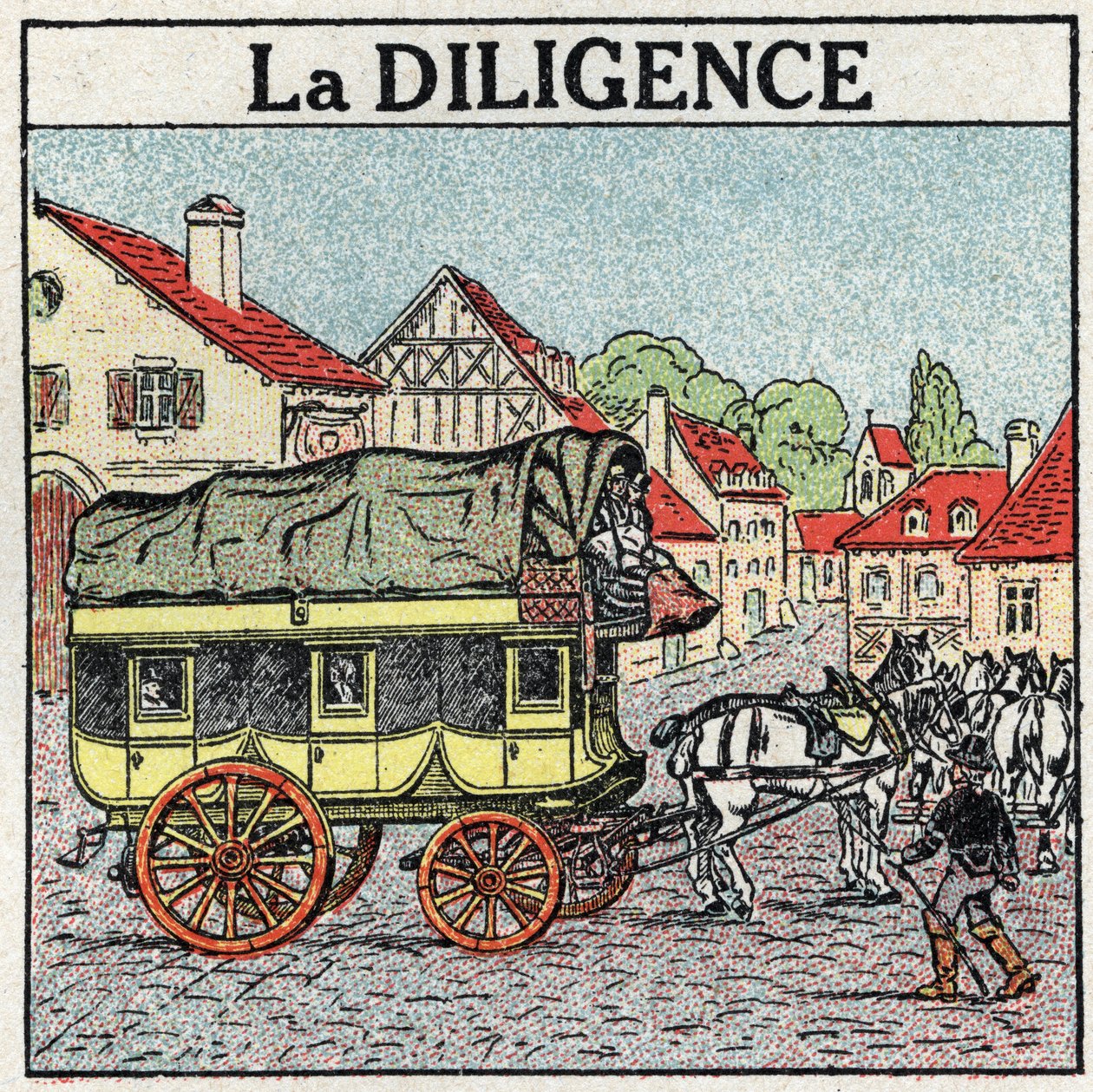 Trakcja zwierząt: pracowitość. Anonimowa ilustracja z 1925 r. Ze zbiorów prywatnych. autorstwa Anonymous Anonymous