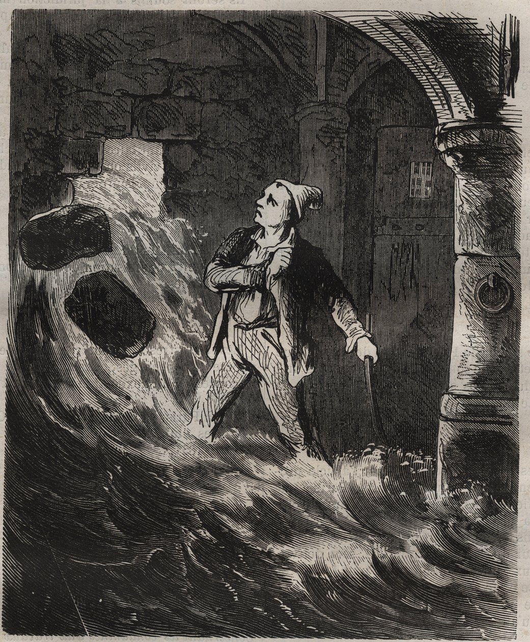 Próba ucieczki z Toulon Bagne w XIX wieku. Grawer „Historia skazanych od ich powstania do dnia dzisiejszego” (1877) autorstwa Pierre