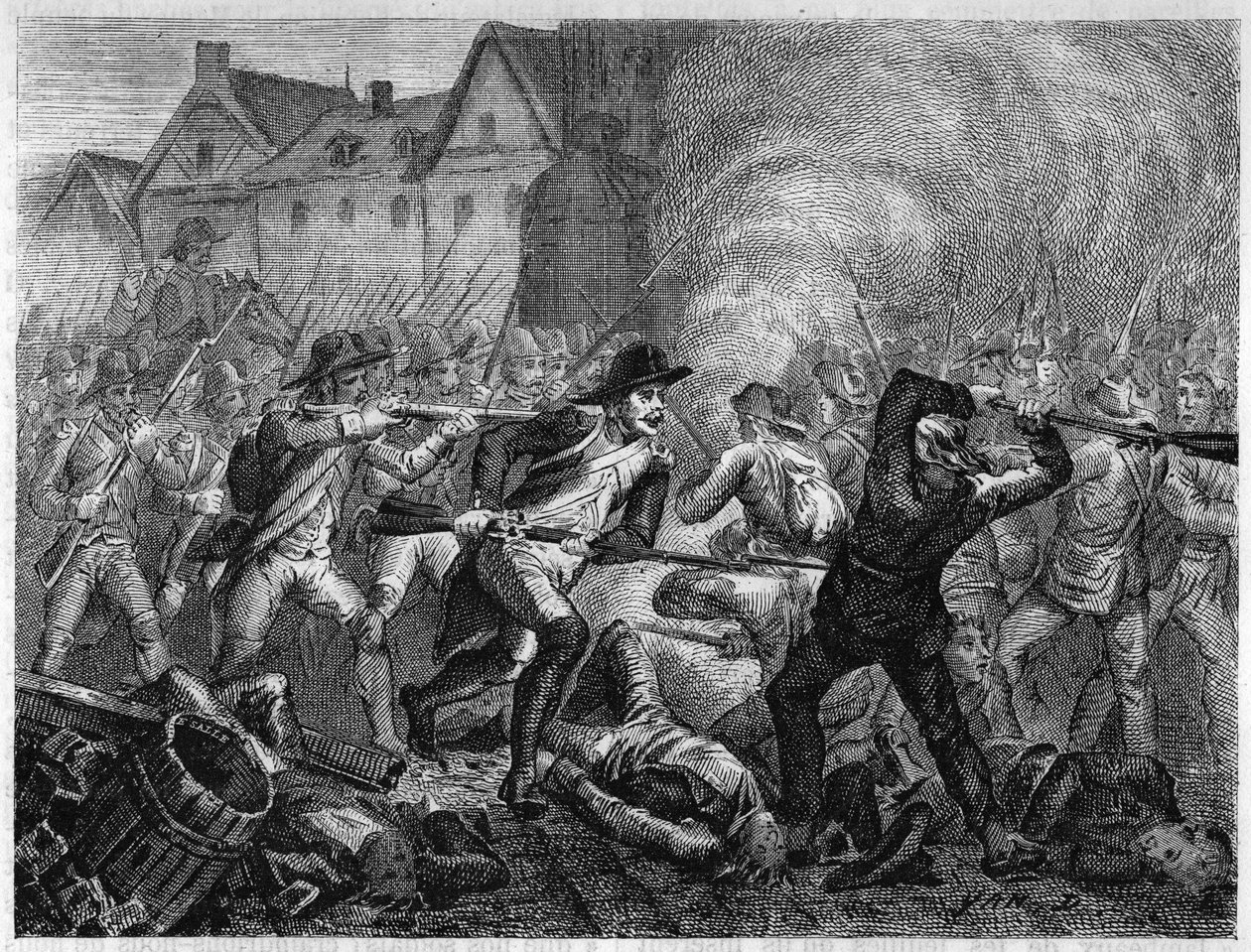 Bitwa pod Le Mans w 1793 r. podczas wojny wandejskiej. Grawer z 1866 r. w „Histoire de la Revolution francaise” Adolphe Thiers. Prywatna kolekcja. autorstwa Anonymous Anonymous