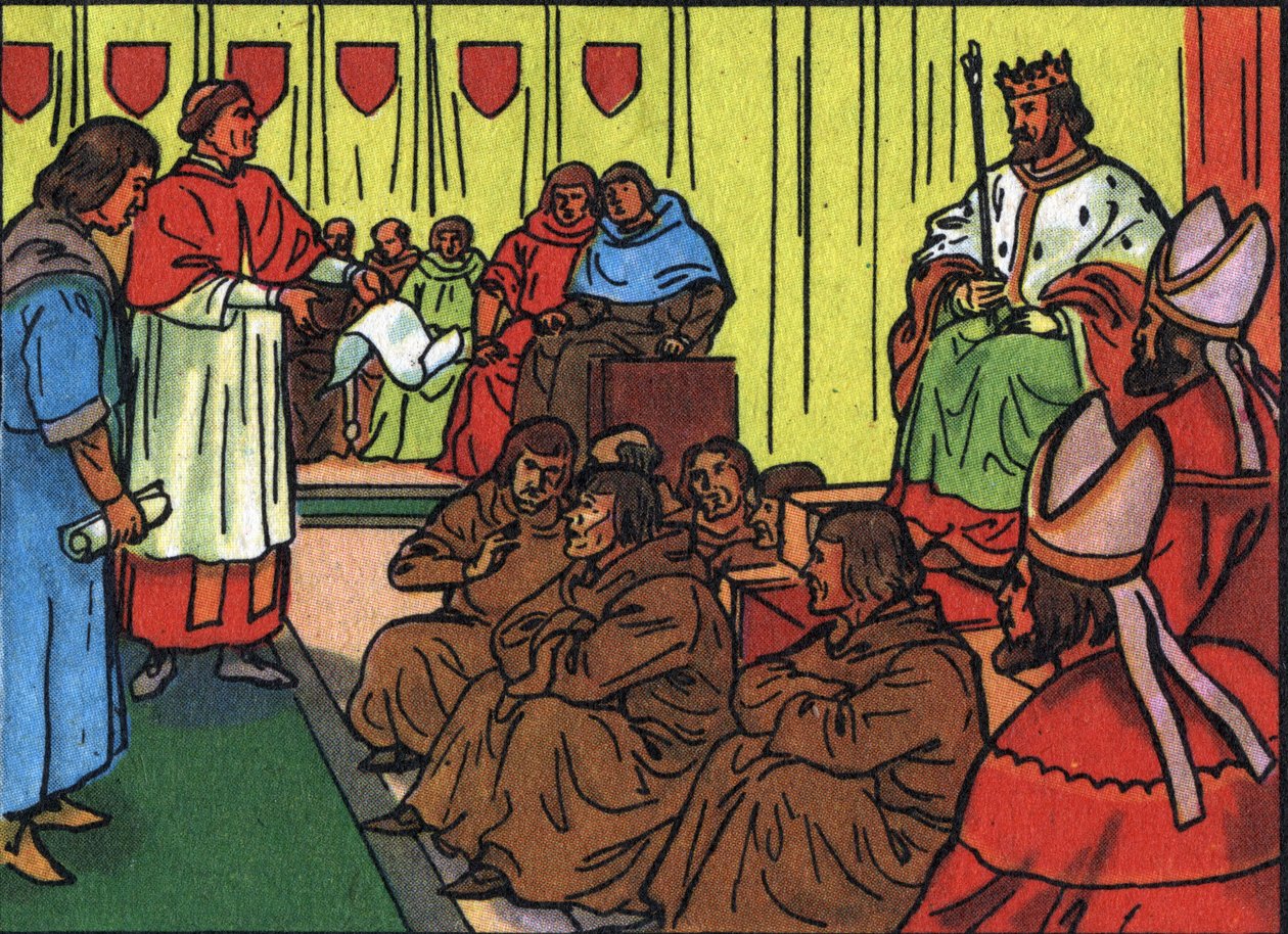 Łóżko sprawiedliwości do sędziego Charles-le-Bad (Charles the bad) (Charles de Navarre autorstwa Anonymous Anonymous
