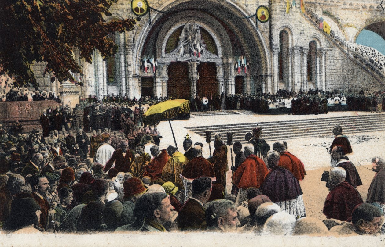 Błogosławieństwo chorych przed różańcem w Lourdes - Hautes Pyrenees (65) około 1900 r. autorstwa Anonymous Anonymous