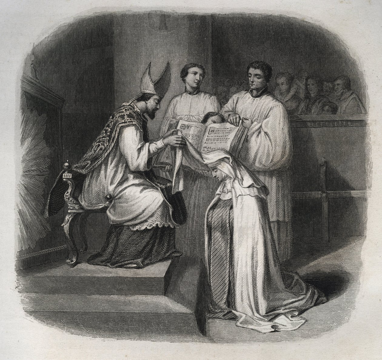 Błogosławiona Maria od Wcielenia (Broda Jeanne Avrillot) (1566-1618) Francuska mistyczka otrzymująca welon karmelitański w 1614 r. Grawer od 1846 r. w „Żywotach świętych””. Prywatna kolekcja. autorstwa Anonymous Anonymous