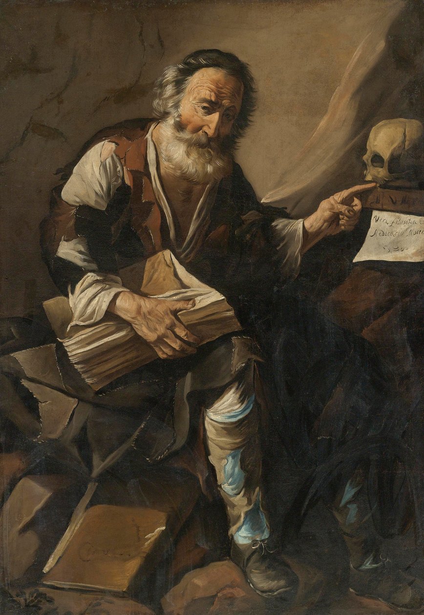 Kasjodor (Magnus Aurelius Cassiodorus Senator) (485-vers 580) - Kasjodor Anonimowy, pocz. - Olej na płótnie autorstwa Anonymous Anonymous
