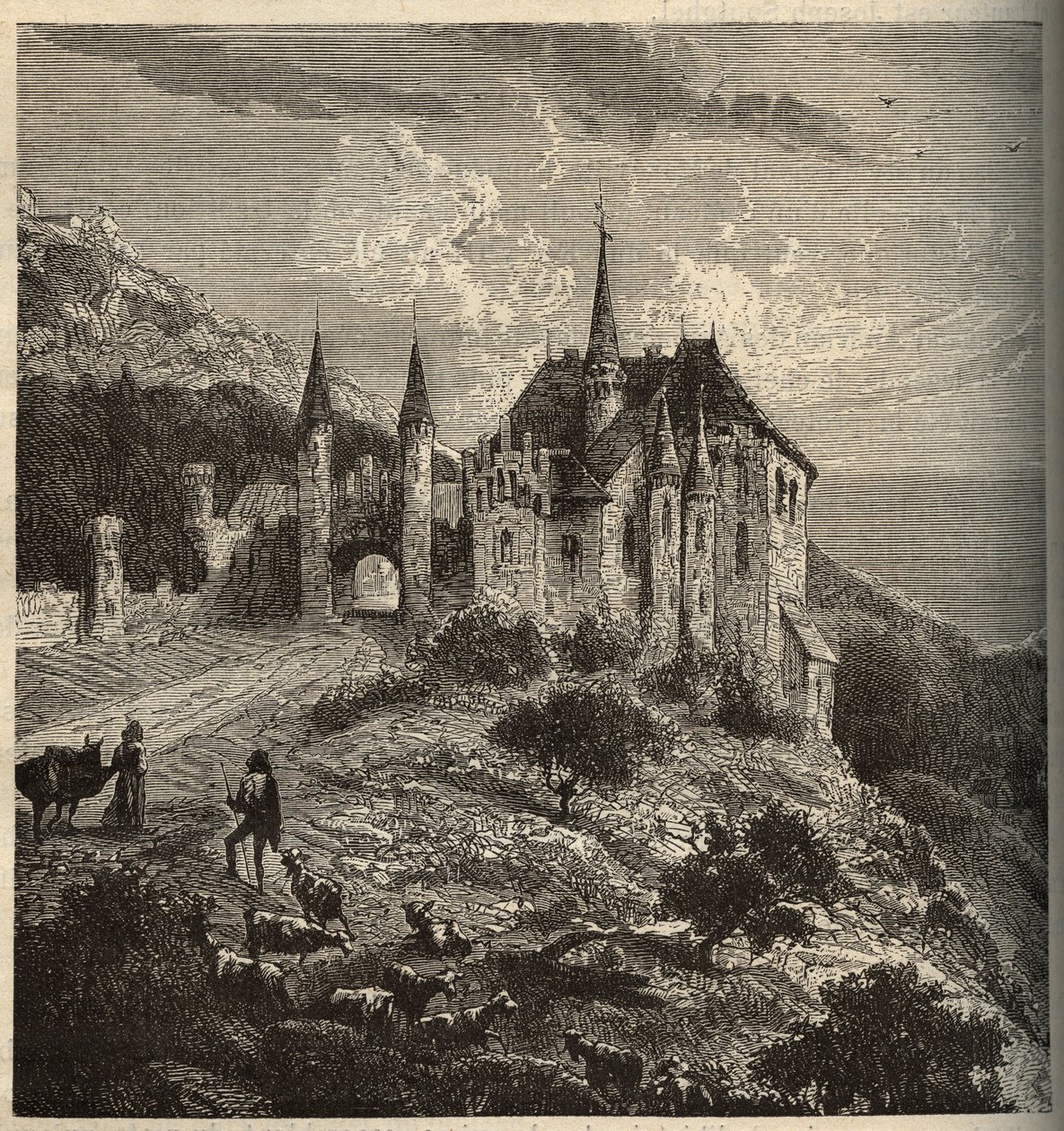 Chateau du Montet - Vandoeuvre-les-Nancy - Lotaryngia - grawerowanie w „” PATRIE” - PECTUREQUIREQUE OPIS FRANCJI W 6 TOMACH WG LUCIENA HUARDA - koniec XIX wieku autorstwa Anonymous Anonymous