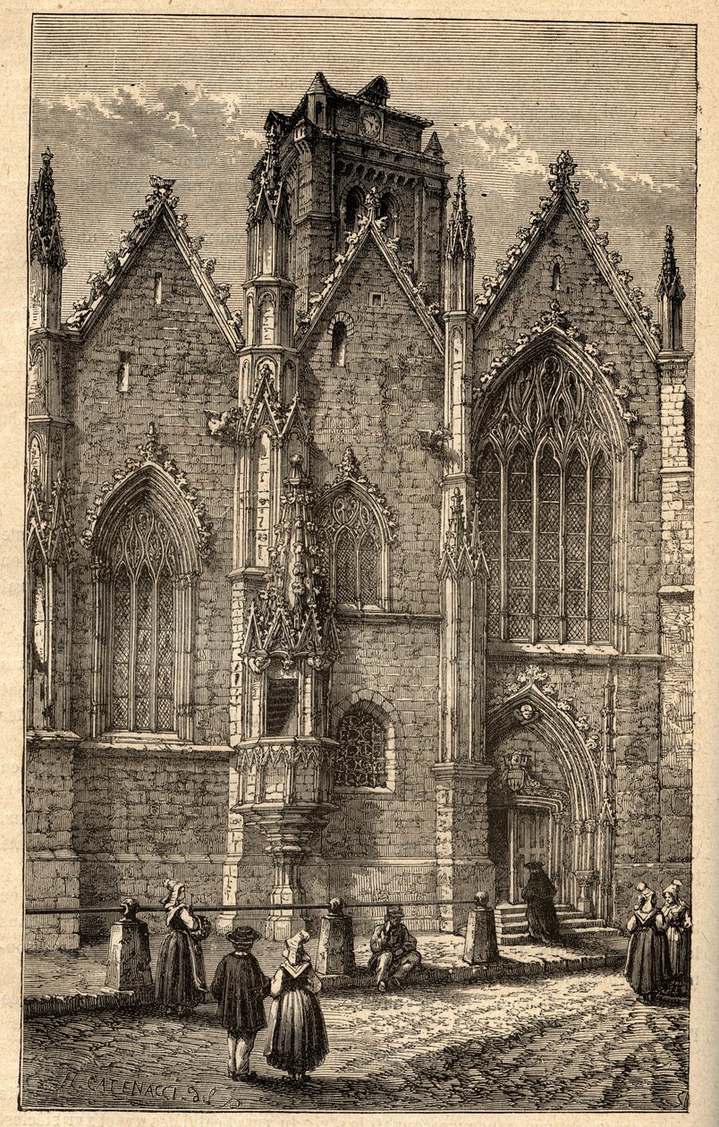 Church of Notre-Dame (Notre Dame) of Glass - Szkło (Ille-et-Vilaine) - grawerowanie w „” PATRIE” - PACUREQUIREQUE OPIS FRANCJI W 6 WOLURACH PRZEZ LUCIENA HUARDA - koniec XIX wieku autorstwa Anonymous Anonymous