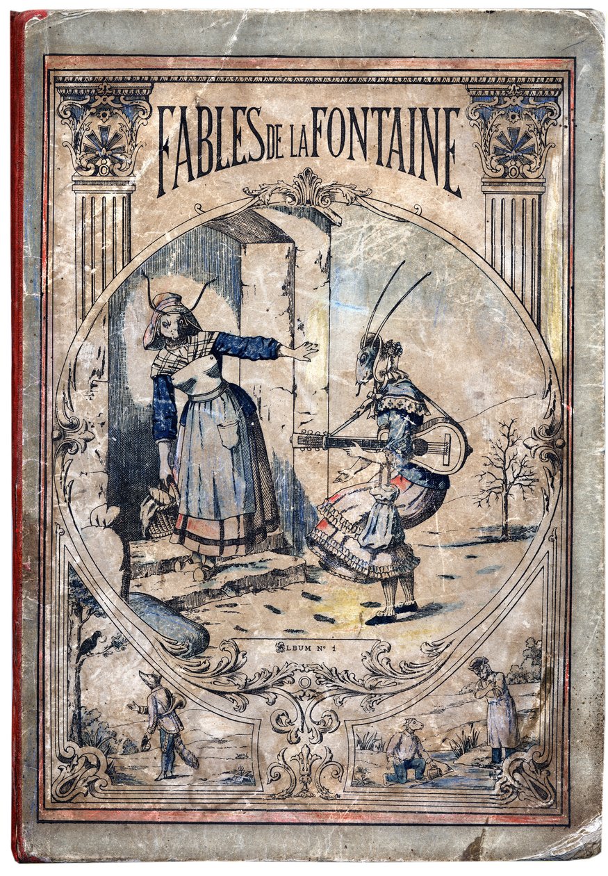 Pokrywa. Anonimowa ilustracja do Les Fables autorstwa Jeana de LA FONTAINE (Lafontaine) (1621-1695). Obraz Pont-a-Mousson, ok. 1880. Zbiory prywatne. autorstwa Anonymous Anonymous