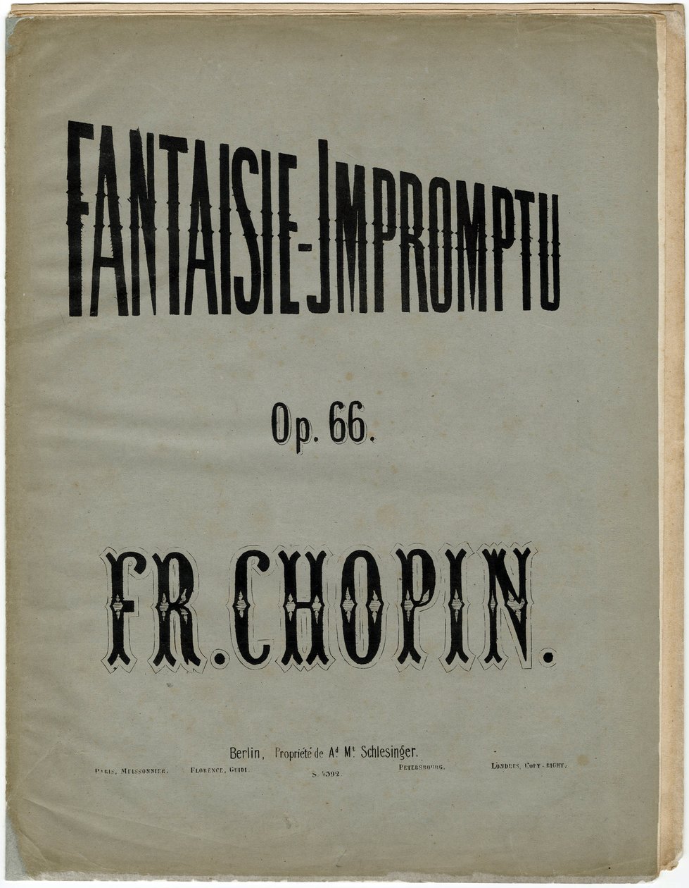 Strona tytułowa niemieckiego wydania Fantaisie-Impromptu op. 66 - Fryderyk Chopin (1810-1849). Litografia, ok. 1856 r. Zbiory prywatne autorstwa Anonymous Anonymous