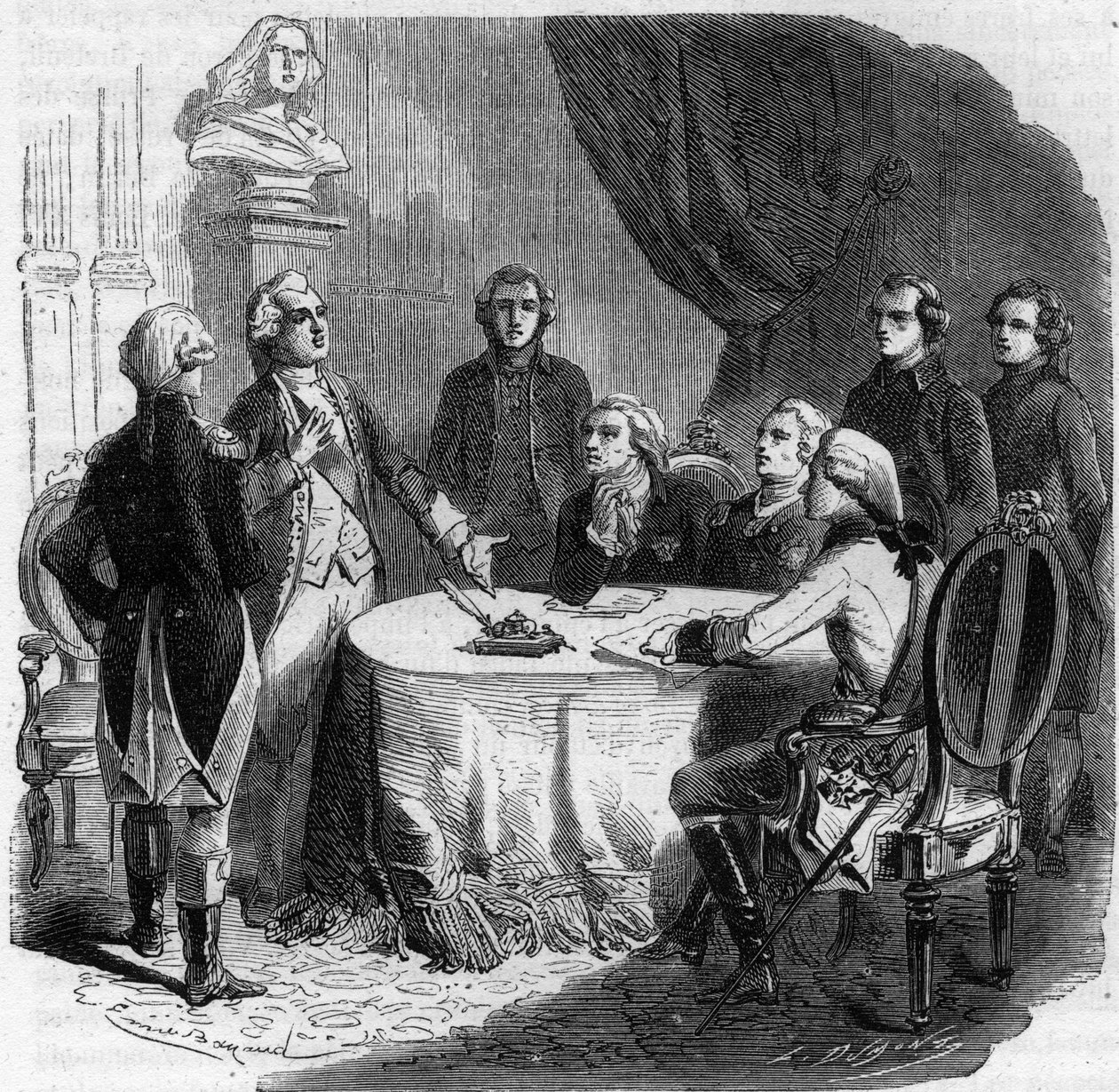 Deklaracja Pillnitz - Wojna I Koalicji 1791 - 1797 - konferencja w Pillnitz 25 - 27-8-1791 - Cesarz Leopold II (1747-92), Fryderyk Wilhelm II Król Prus (1744-97) i Fryderyk August I