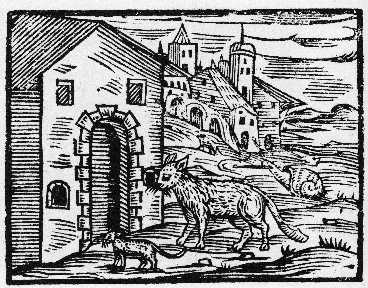 Diabeł i wiedźma zamienia się w wilka i kota - „Compendium Maleficarum””, opowiada o wiedźmach, ich złu i ich losach autorstwa Francesco Marii Guazzo lub Guaccio lub Guacciusa (15??-16??) 1608 Kolekcja prywatna autorstwa Anonymous Anonymous
