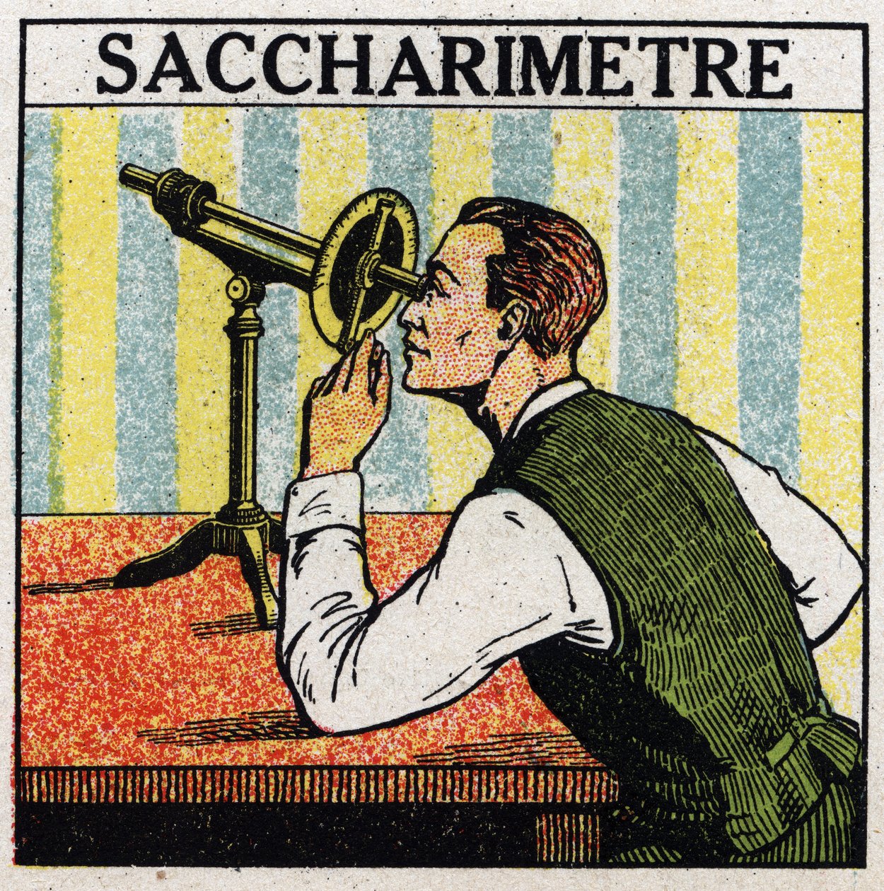 Podwójne załamanie: sacharymetr. Anonimowa ilustracja z 1925 r. Ze zbiorów prywatnych. autorstwa Anonymous Anonymous