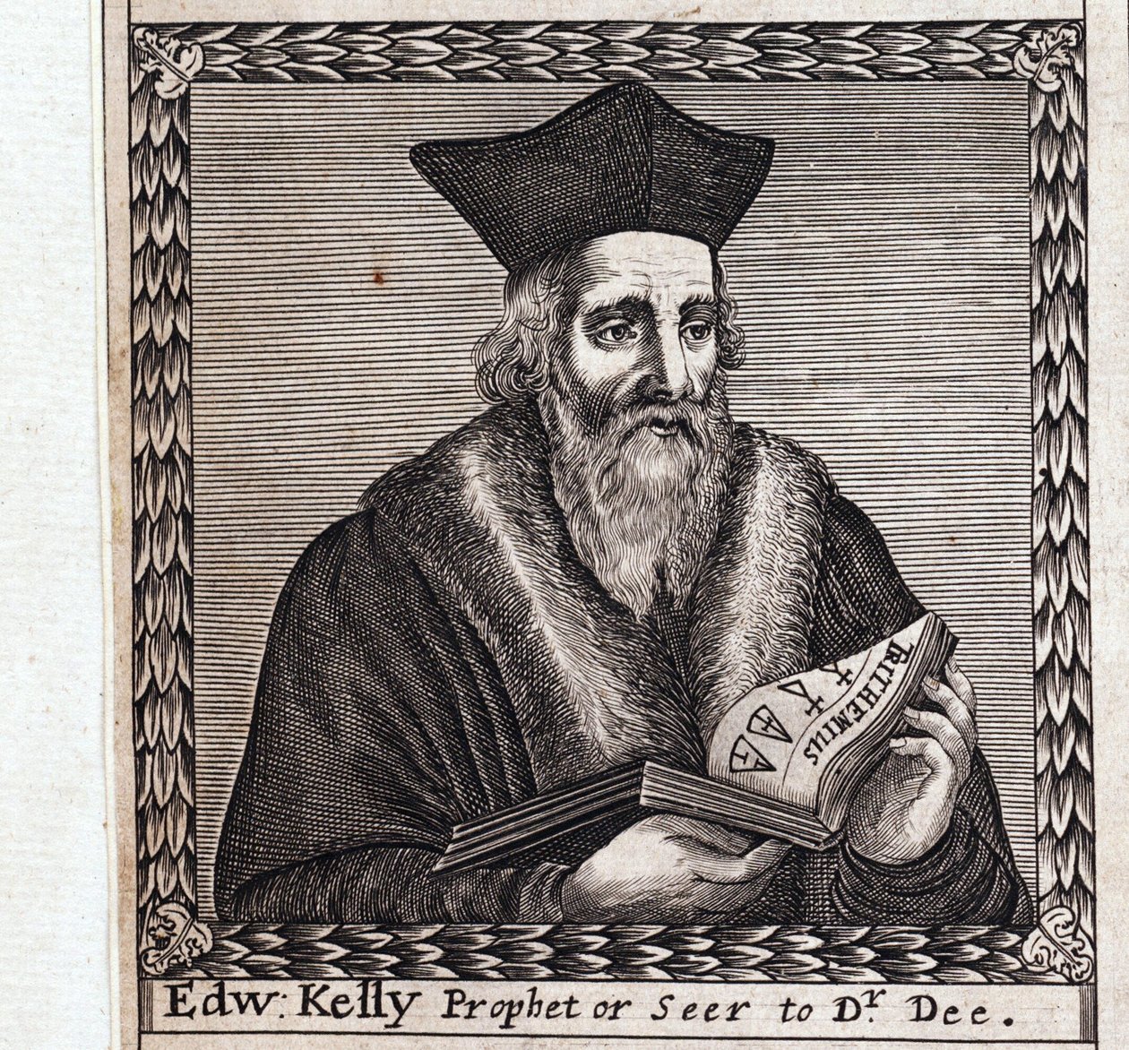 Edward Kelley lub Edward Talbot (1555-1597) - Anonimowa praca, grawerowanie autorstwa Anonymous Anonymous