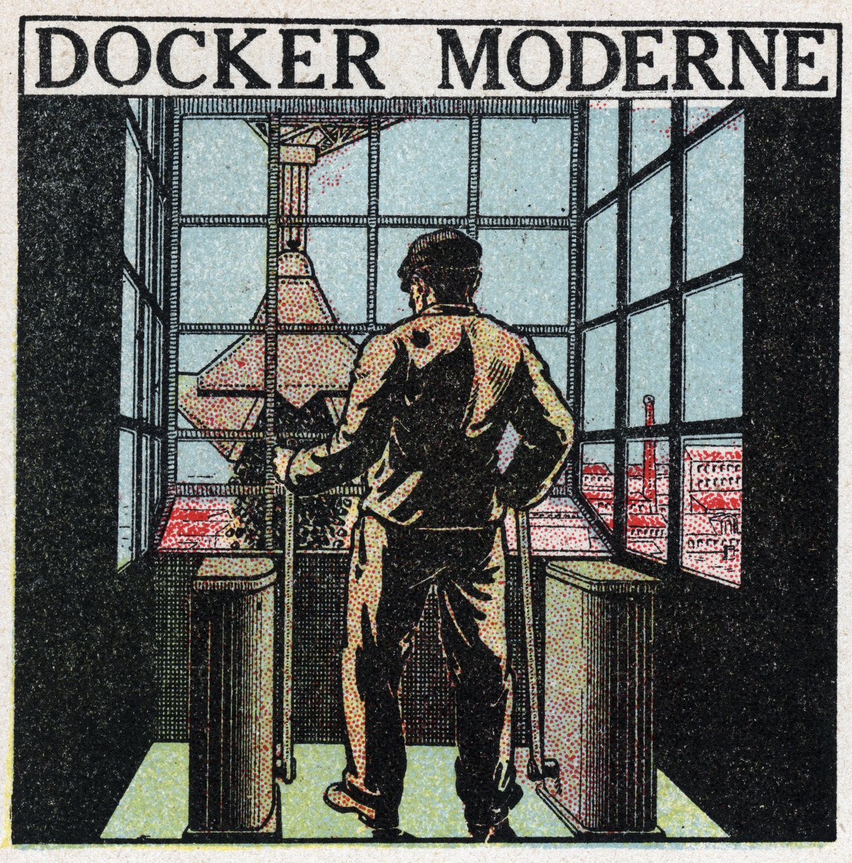 Elektronarzędzia: nowoczesny dok (lata 20-te). Anonimowa ilustracja z 1925 r. Ze zbiorów prywatnych. autorstwa Anonymous Anonymous
