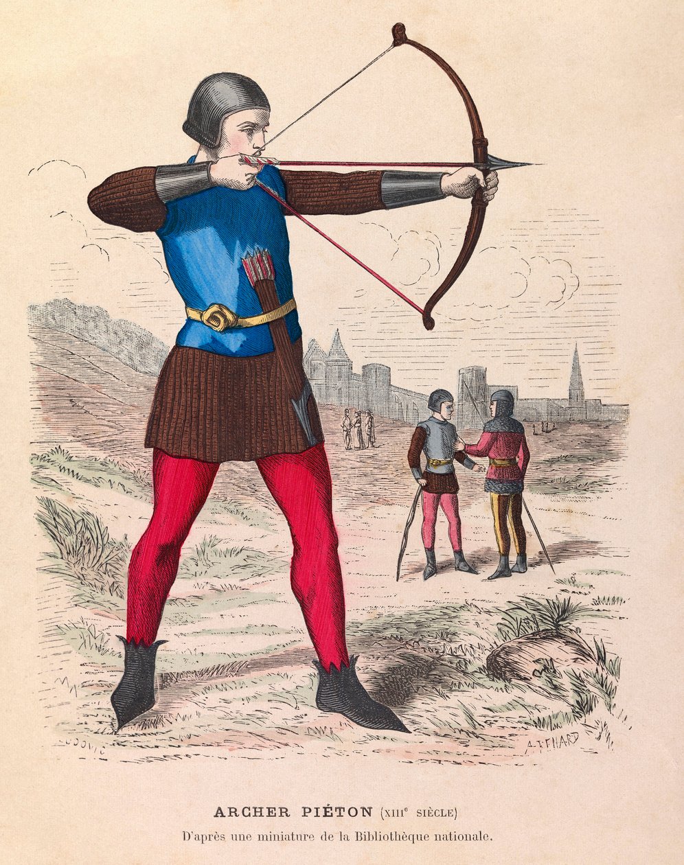 Grawer - Archer pieton du 13eme Siecle a Paris - Łucznik pieszy w Paryżu w XIII wieku - kolekcja prywatna autorstwa Anonymous Anonymous