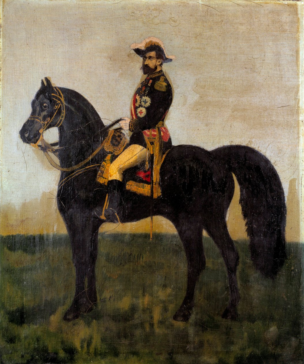 Portret konny generała Georgesa Boulangera (1837-1891) polityka Anonimowe malarstwo XIX-wiecznego Słońca. 0,55x0,46 m Paryż, Musee Carnavalet autorstwa Anonymous Anonymous