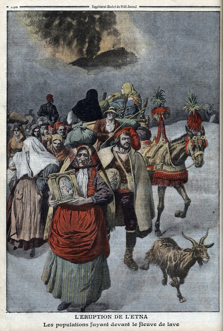 Erupcja Etny, ilustracja z „The Petity Journal”, dodatek ilustrowany autorstwa Anonymous Anonymous