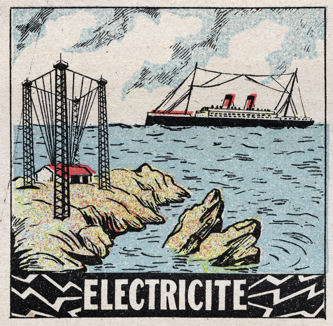 Eter (materiał): Elektryt. Anonimowa ilustracja z 1925 r. Ze zbiorów prywatnych. autorstwa Anonymous Anonymous