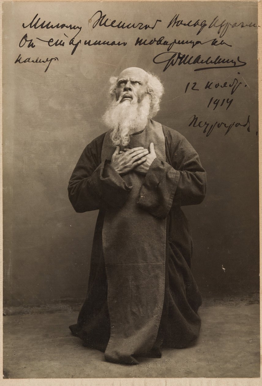 Fiodor Chaliapin - Fiodor Iwanowicz Chaliapin (1873-1938) w operze Rogneda Aleksandra Sierowa, Anonim. Zdjęcie, ok. 1914. Kolekcja prywatna autorstwa Anonymous Anonymous