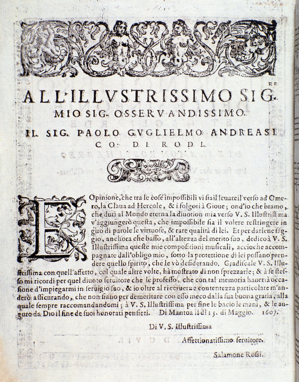 Pierwsza strona Pierwszej księgi symfonii i wigorów autorstwa Salomone Rossi autorstwa Anonymous Anonymous