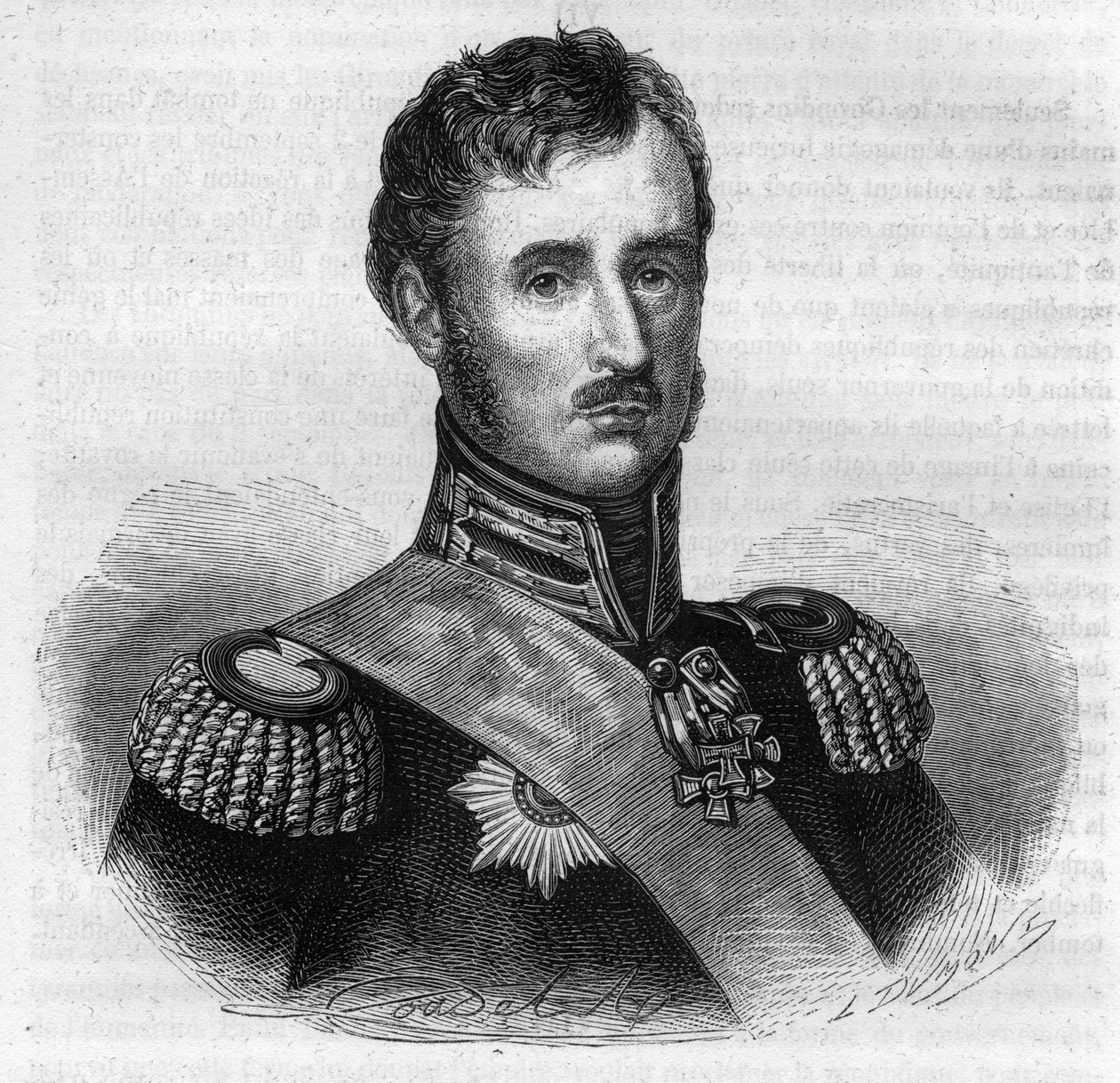 Fryderyk Wilhelm II Pruski - Portret Fryderyka Wilhelma II (Fryderyka Wilhelma) (1744-1797), Króla Prus - Grawer w „Histoire des Girondins” Alphonse de Lamartine (1790-1869) 1865-1866 - Kolekcja prywatna autorstwa Anonymous Anonymous