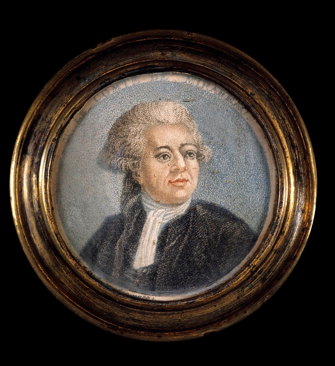 Rewolucja Francuska: „”Portret Honore Gabriela (Honore-Gabriel) Riqueti, hrabiego Mirabeau (1749-1791) w kostiumie Trzeciego Państwa”” Anonimowy obraz miniaturowy z XVIII wieku. autorstwa Anonymous Anonymous