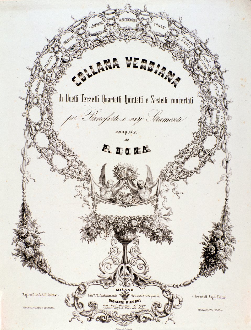 Frontyspis zbioru partytur Giuseppe Verdi autorstwa Anonymous Anonymous