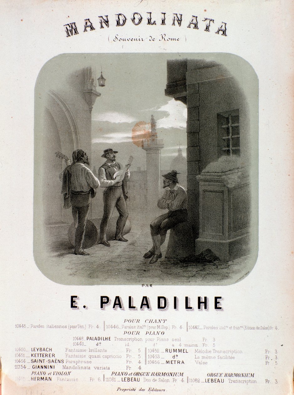 Frontyspis partytury Mandolibata E Paladilhe autorstwa Anonymous Anonymous