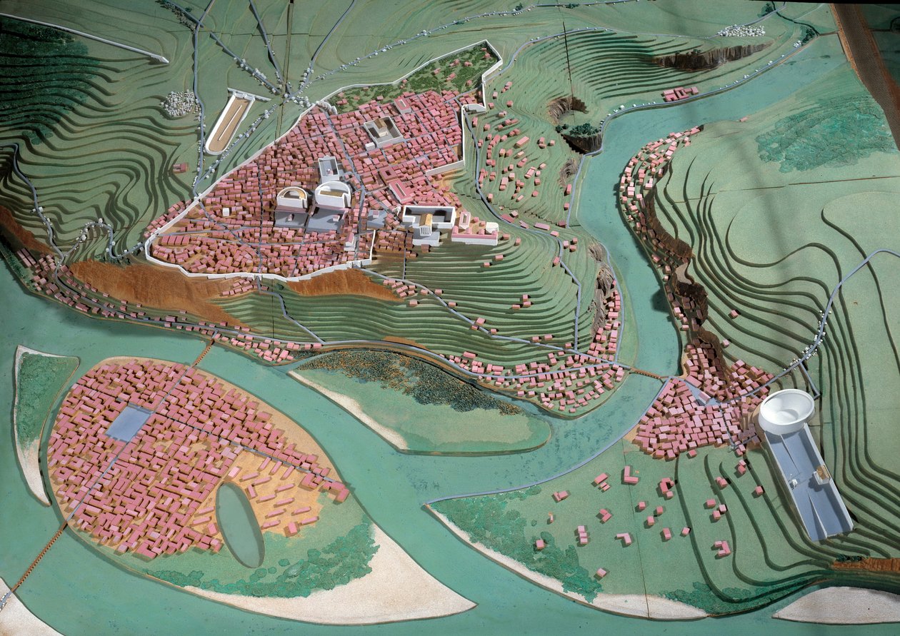 Cywilizacja Gallomaine: model miasta Lyon między 50 pne a 100 AD. Lyon, muzeum archeologiczne autorstwa Anonymous Anonymous