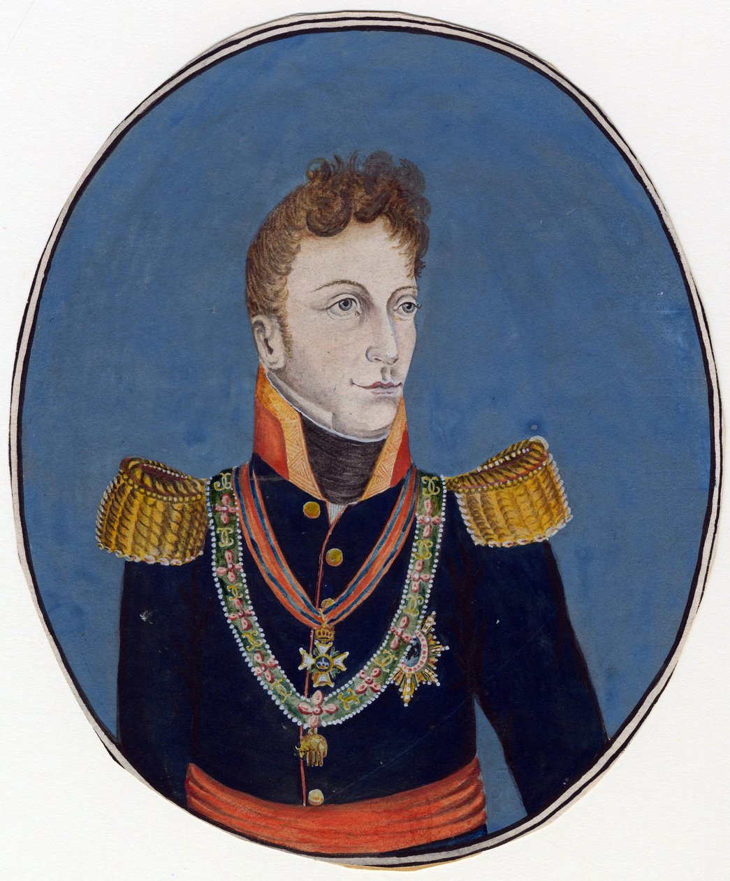 Gebhard Leberecht von Bluecher (Blucher) (1742-1819) książę de Wahlstatt et general prussien - Anonimowy - ok. 1930 r. 1800 - Akwarela na papierze - 17,4x14,2 - Kolekcja prywatna autorstwa Anonymous Anonymous