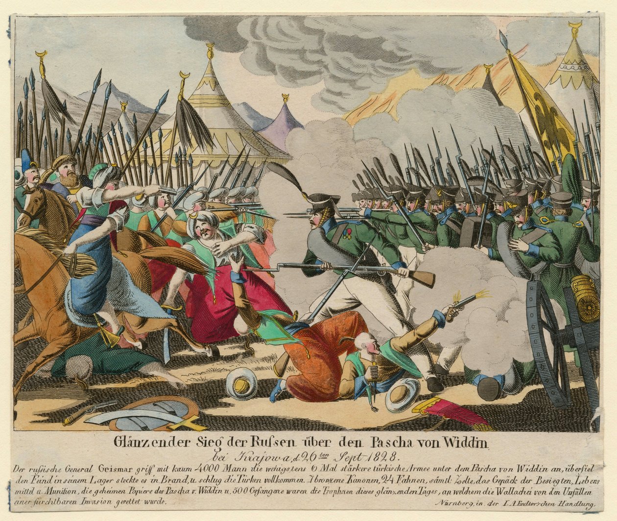 Guerre russo-turque de 1828-1829 - Wspaniałe zwycięstwo Rosjan nad paszą Widin (Omer Pacha Latas autorstwa Anonymous Anonymous