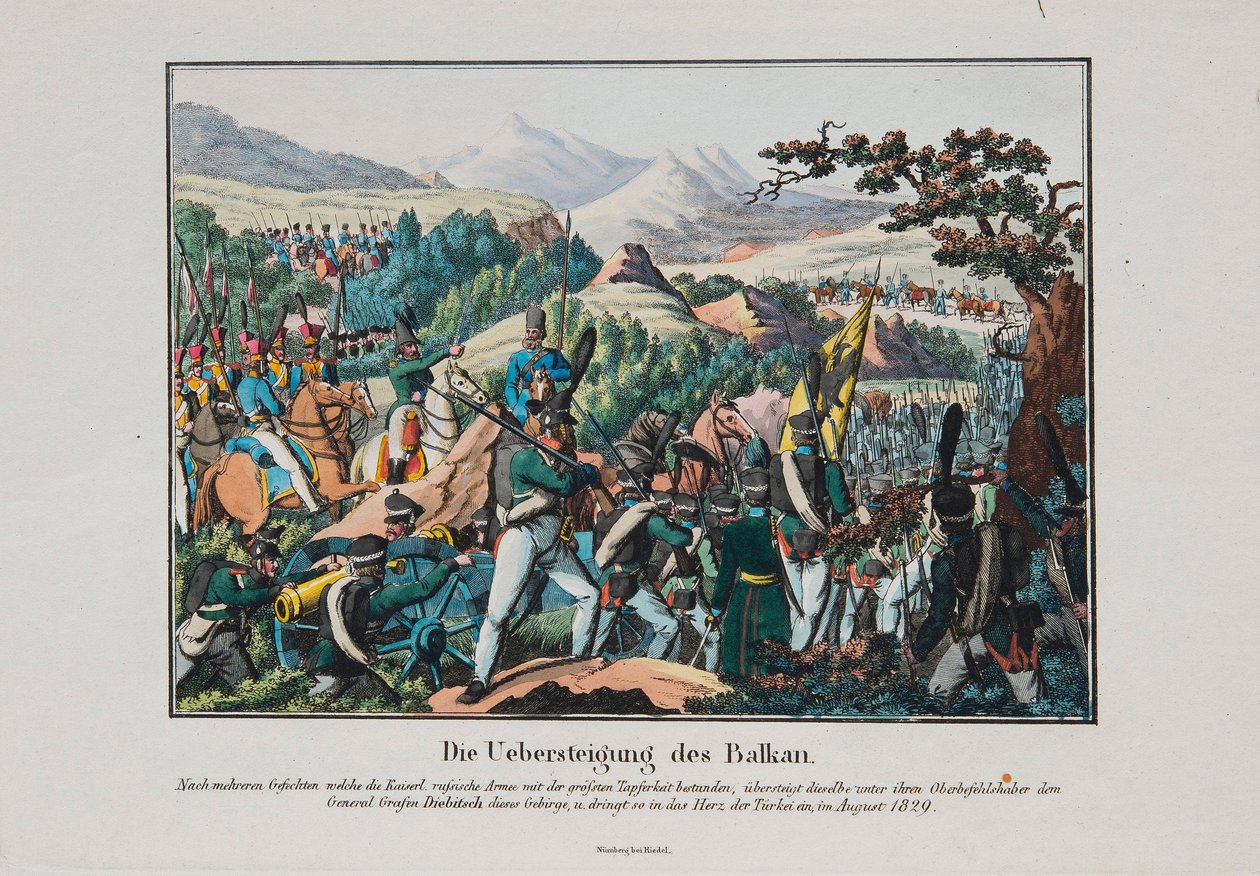 Guerre russo-turque de 1828-1829 - Armia hrabiego Iwana Iwanowicza Diebitscha (Hans Karl Friedrich Anton von Diebitsch i Narden ou Ivan Ivanovich Dibitch-Zabalkanski autorstwa Anonymous Anonymous