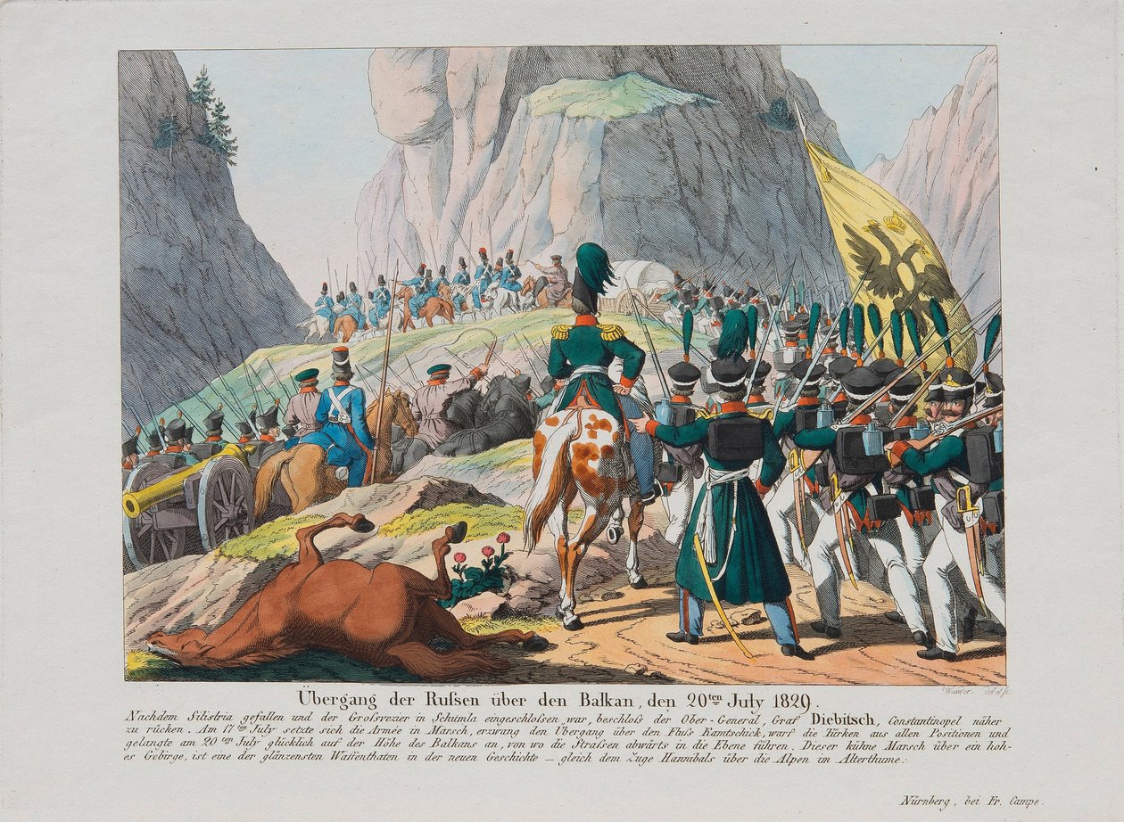 Guerre russo-turque de 1828-1829 - Armia hrabiego Iwana Iwanowicza Diebitscha (Hans Karl Friedrich Anton von Diebitsch i Narden ou Ivan Ivanovich Dibitch-Zabalkanski autorstwa Anonymous Anonymous