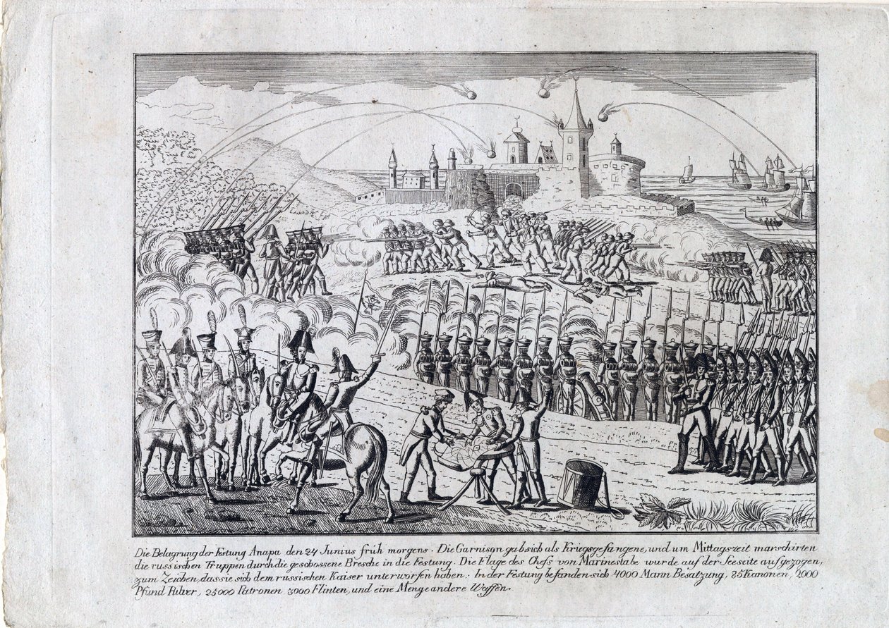Guerre russo-turque de 1828-1829 - Oblężenie twierdzy Anapa 23 czerwca autorstwa Anonymous Anonymous