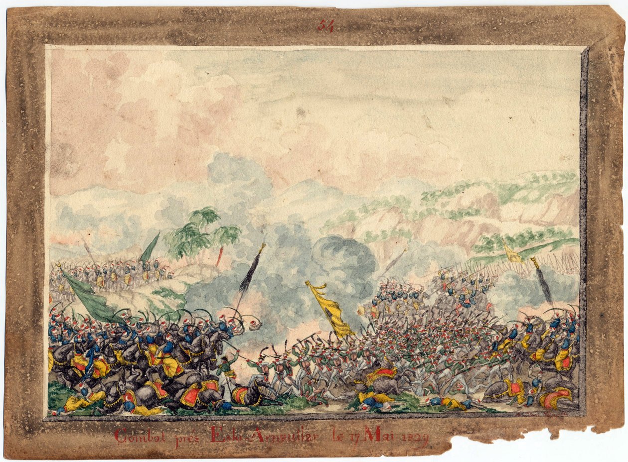 Guerre russo-turque de 1828-1829 - Bitwa pod Provadią w maju 1829 - Anonim - 1829 - Akwarela na papierze - 21,8x29,8 - Kolekcja prywatna autorstwa Anonymous Anonymous