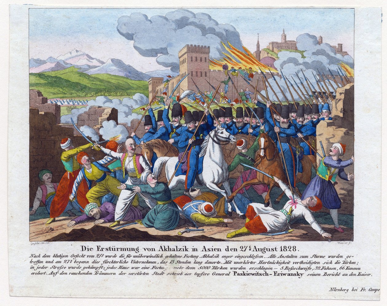 Guerre russo-turque de 1828-1829 - szturm na twierdzę Achalciche (zamek Rabat) 27 sierpnia autorstwa Anonymous Anonymous